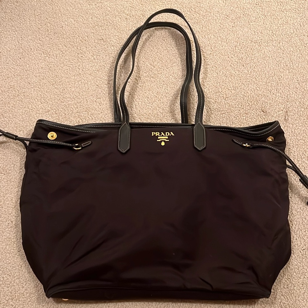 Prada Nylon Tote Bag Eggplant